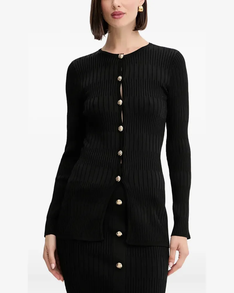 MARCIANO Los Angeles button ribbed cardigan - Schwarz Schwarz
