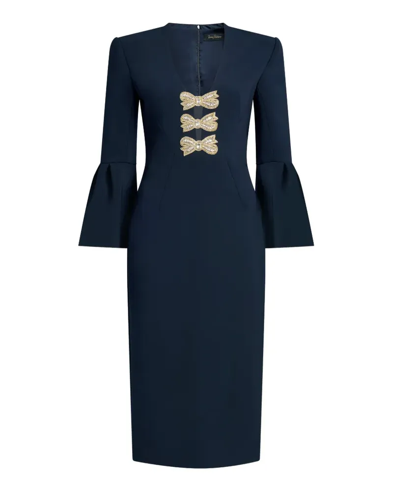 Jenny Packham Debut Kleid mit Glockenärmeln - Blau Blau
