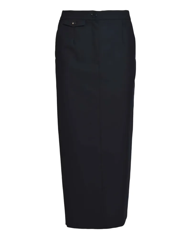 SOLOTRE button pocket midi skirt - Blau Blau