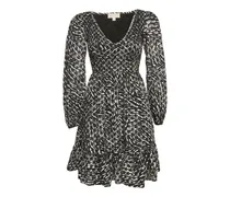 Kleid mit Lochstickerei - Schwarz