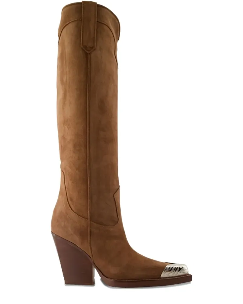 Paris Texas El Dorado Cowboystiefel mit Metallic-Kappe - Braun Braun