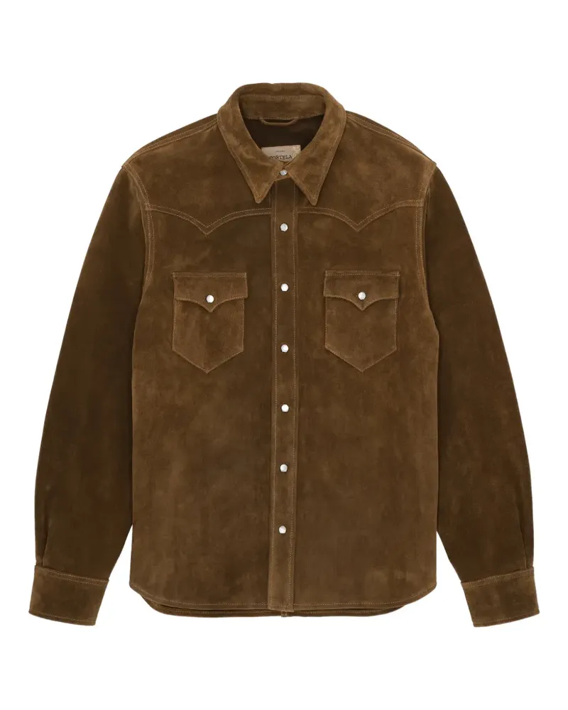 Fortela Ranch Texan suede shirt - Braun Braun
