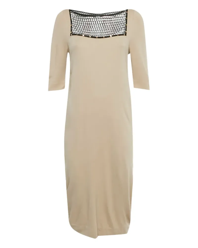 Roberto Cavalli short-sleeves midi dress - Nude Nude