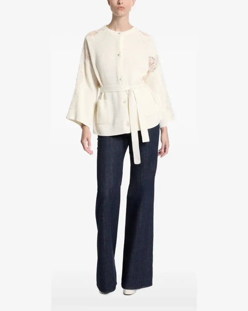 Elie Saab Jacke mit Spitzeneinsätzen - Nude Nude