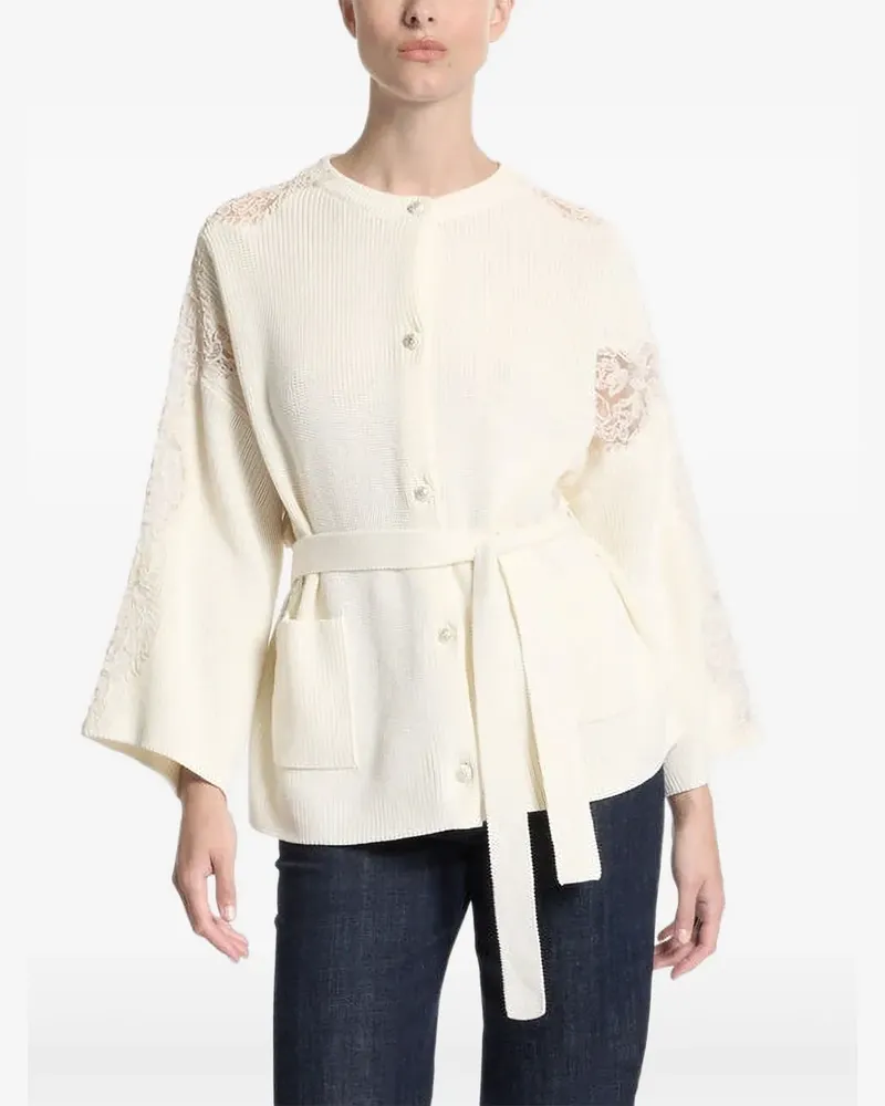 Elie Saab Jacke mit Spitzeneinsätzen - Nude Nude