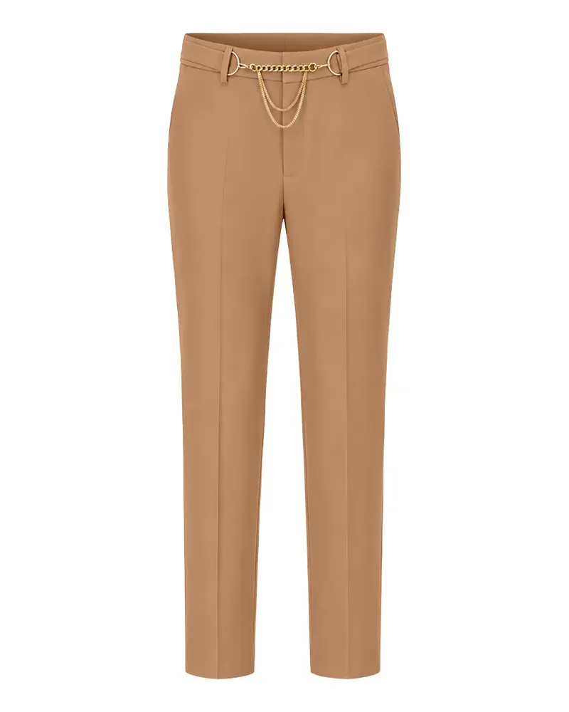 Liu Jo Klassische Hose mit Zierkette - Nude Nude