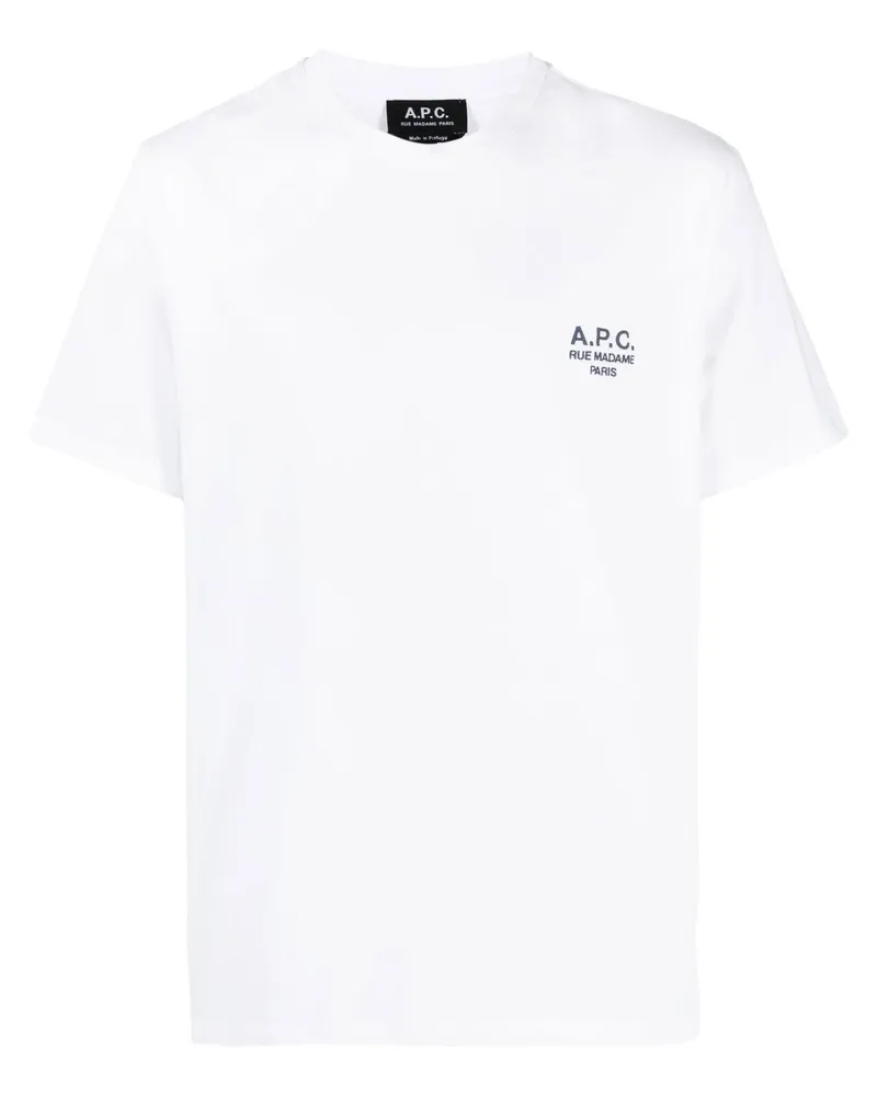 A.P.C. T-Shirt mit Logo-Print - Weiß Weiß