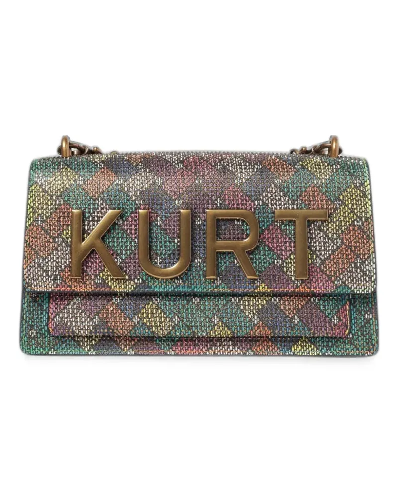 Kurt Geiger logo-lettering canvas shoulder bag - Schwarz Schwarz