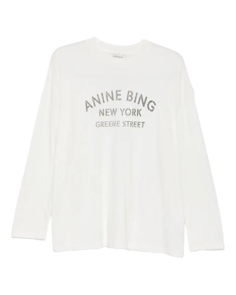 Anine Bing Langarmshirt mit Logo-Print - Weiß Weiß