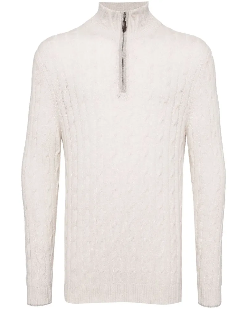 N.Peal Albemarle Pullover mit kurzem Reißverschluss - Nude Nude