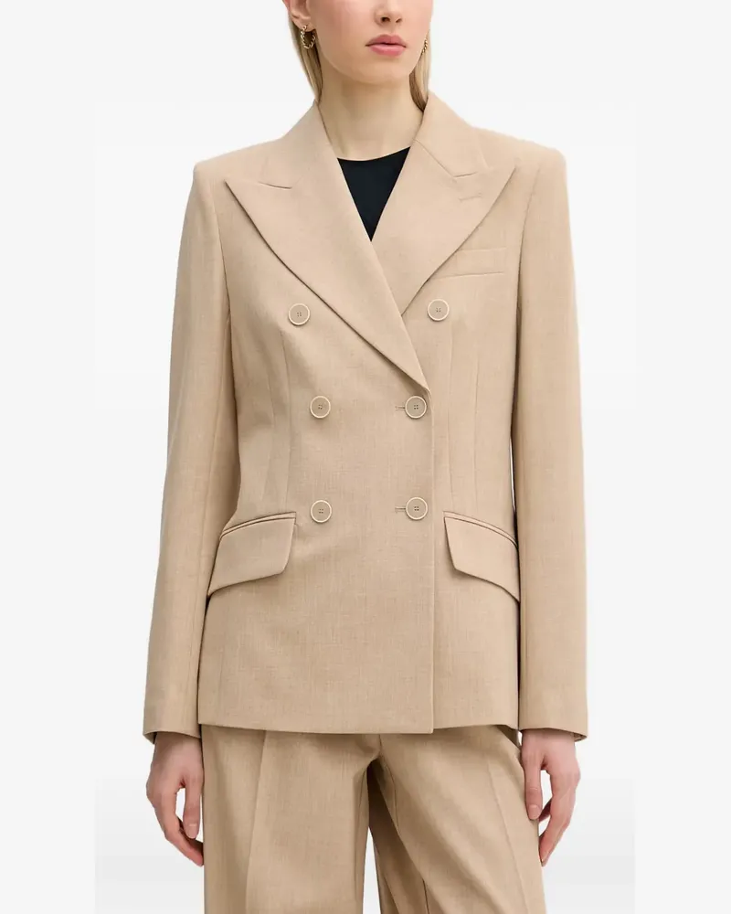 MARC AUREL double-breasted peak-lapel blazer - Nude Nude