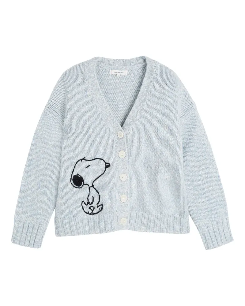 Chinti & Parker Melierter Snoopy Cardigan - Blau Blau