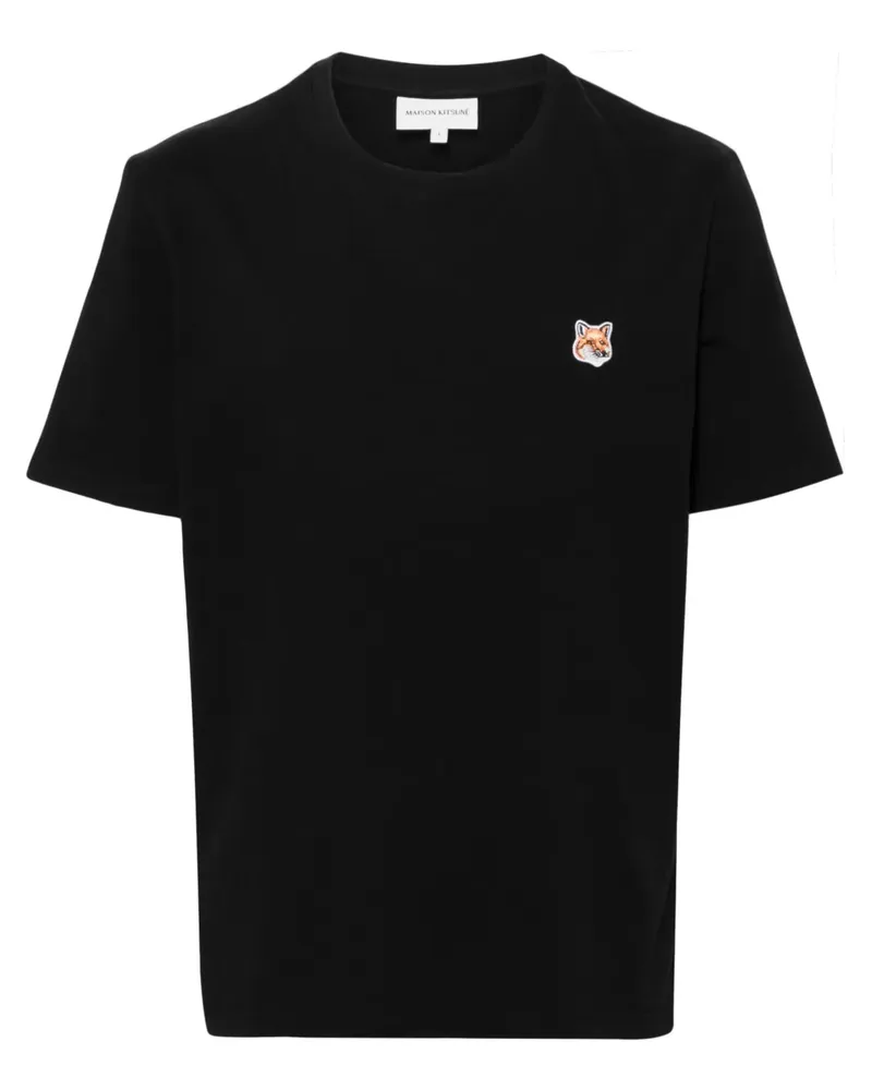 Kitsuné T-Shirt mit Fuchs-Motiv - Schwarz Schwarz