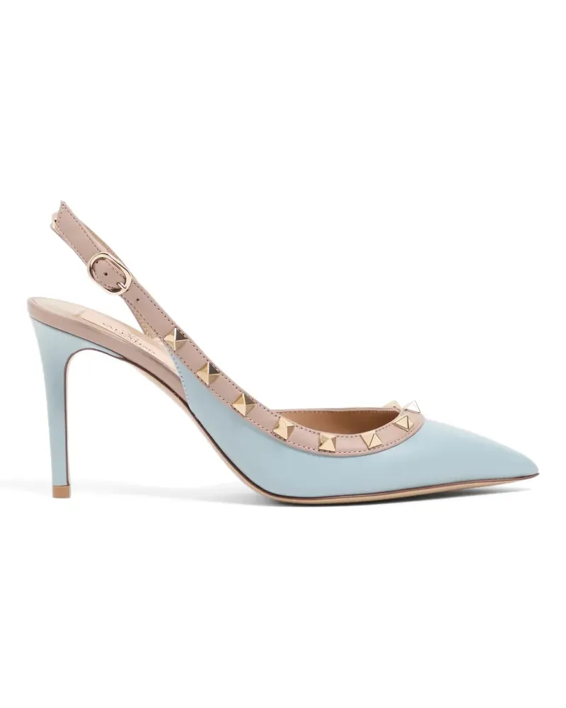 Valentino Garavani Rockstud Slingback-Pumps aus Kalbsleder 85mm - Blau Blau