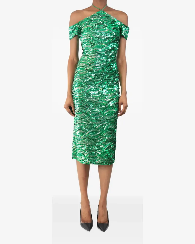 Alice + Olivia sequin-embellished midi dress - Grün Grün