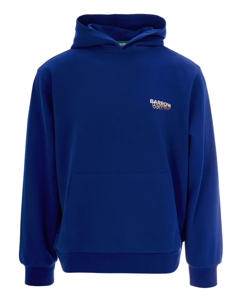 BARROW logo-print teddy-bear hoodie - Blau Blau