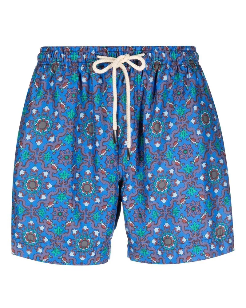 PENINSULA Badeshorts mit grafischem Print Blau