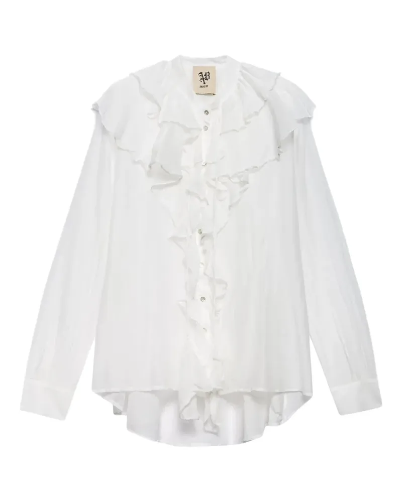 Aniye By Gerüschtes Carmen Oberteil - Weiß Weiß