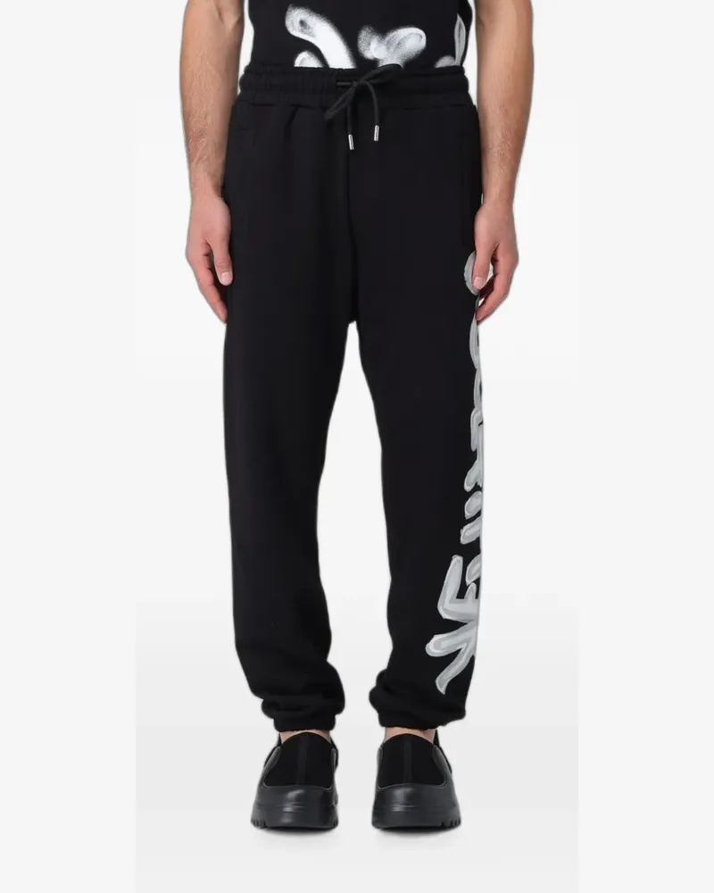 DISCLAIMER logo-print drawstring track pants - Schwarz Schwarz