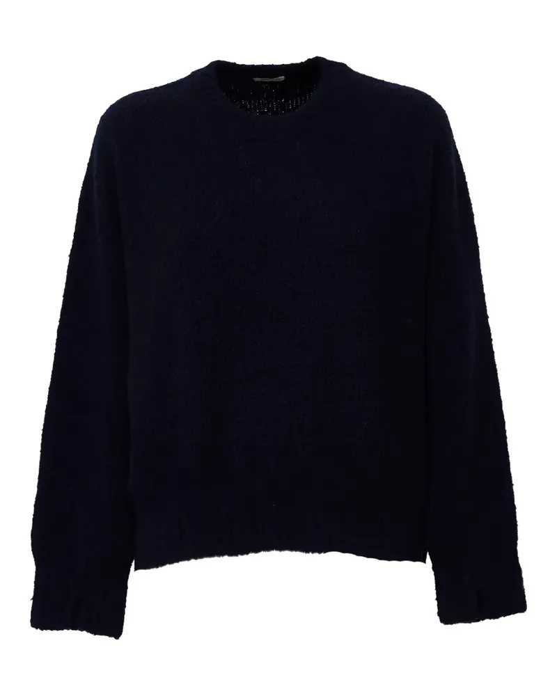 Scaglione Rundhals-Pullover mit abgerundetem Saum - Blau Blau