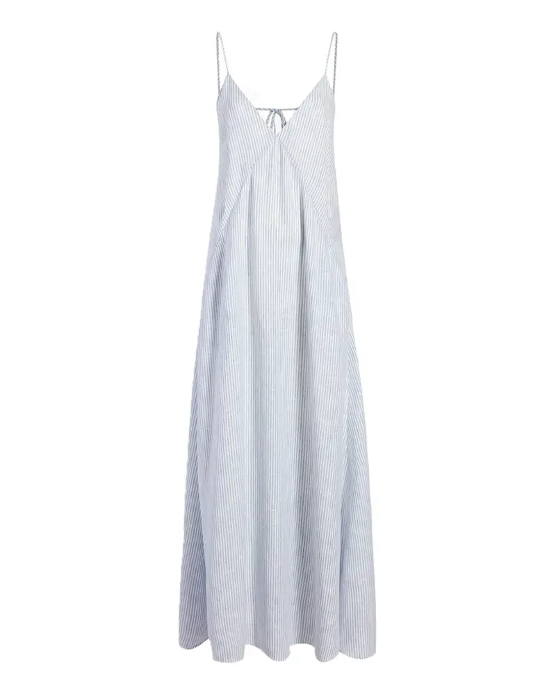 Another Tomorrow striped seamed slip dress - Blau Blau
