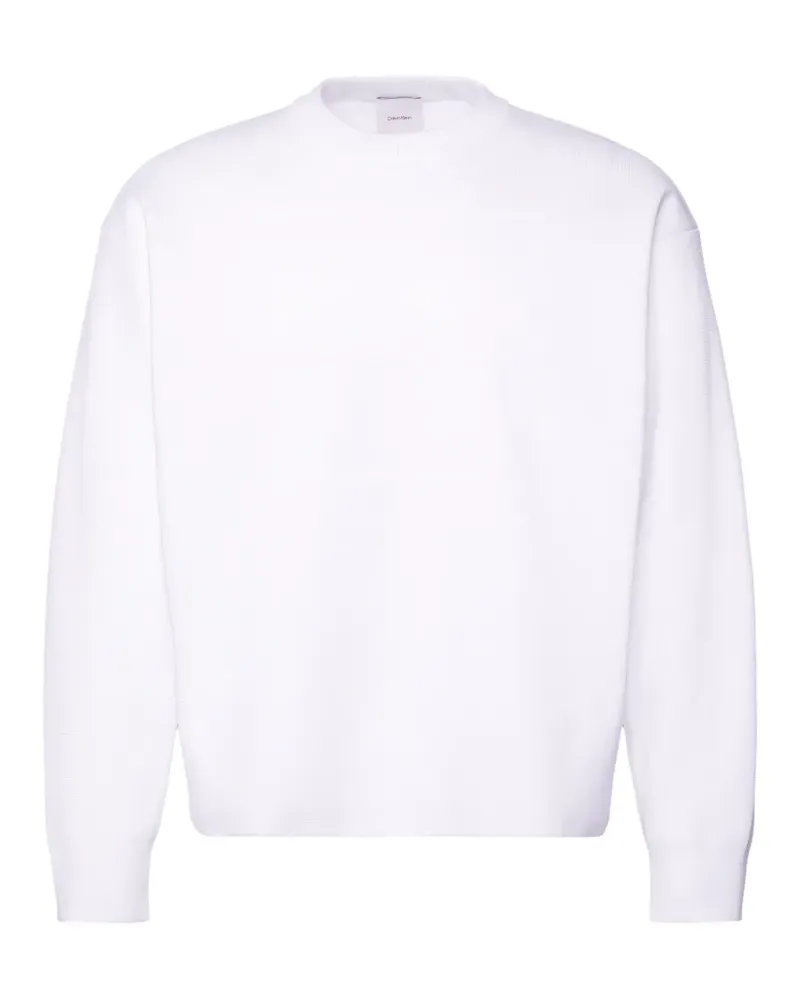 Calvin Klein Pullover mit Logo-Prägung - Weiß Weiß