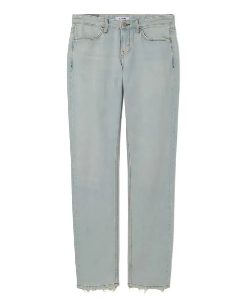 RE/DONE The Snatch Back Straight-Leg-Jeans mit ausgefranstem Saum - Blau Blau