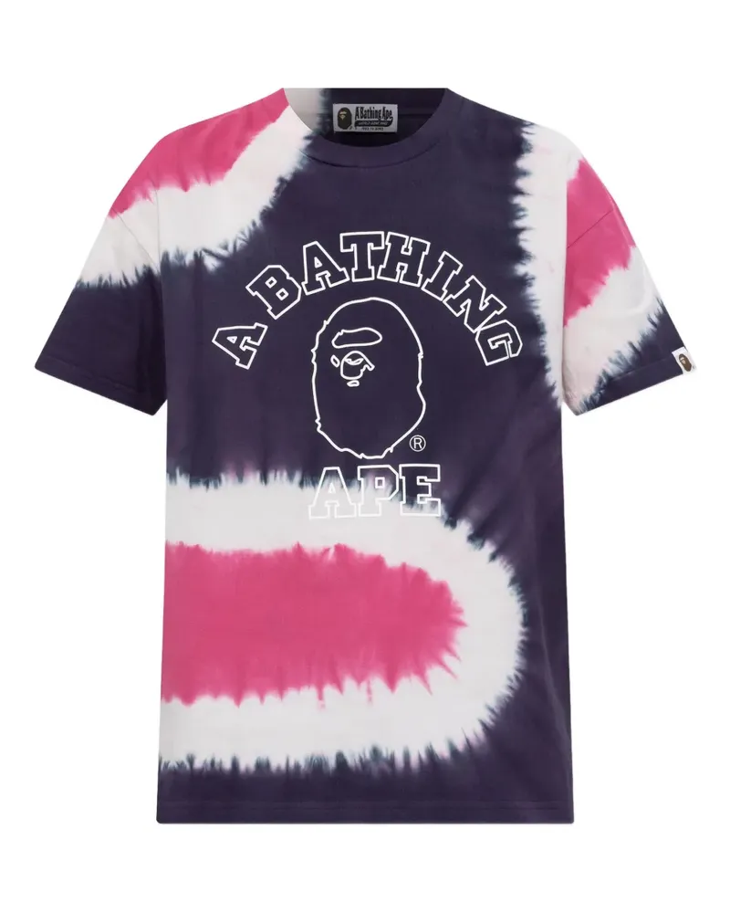 BAPE tie-dye logo T-shirt - Blau Blau