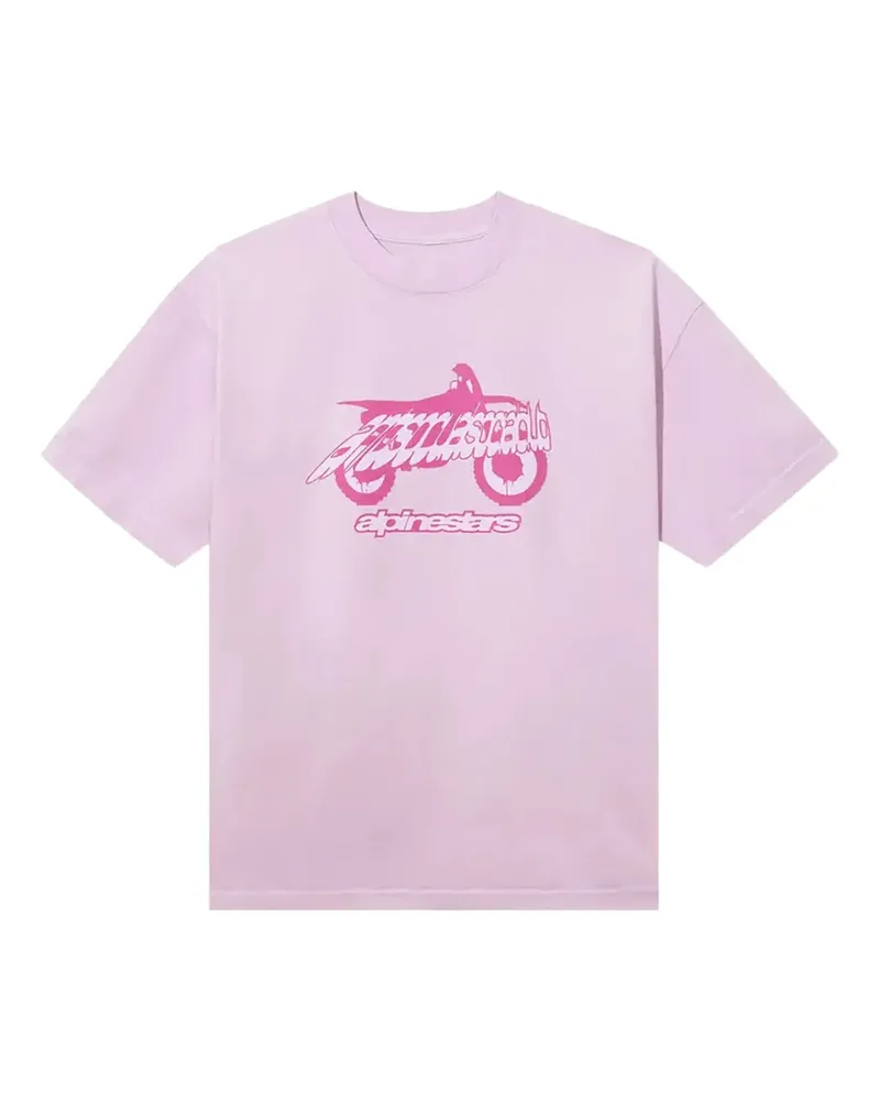 Anti Social Social Club Alpine Stars Moto T-Shirt - Rosa Rosa