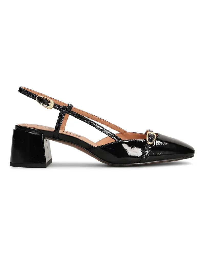 Bibi Lou Patty patent-finish slingback pumps - Schwarz Schwarz