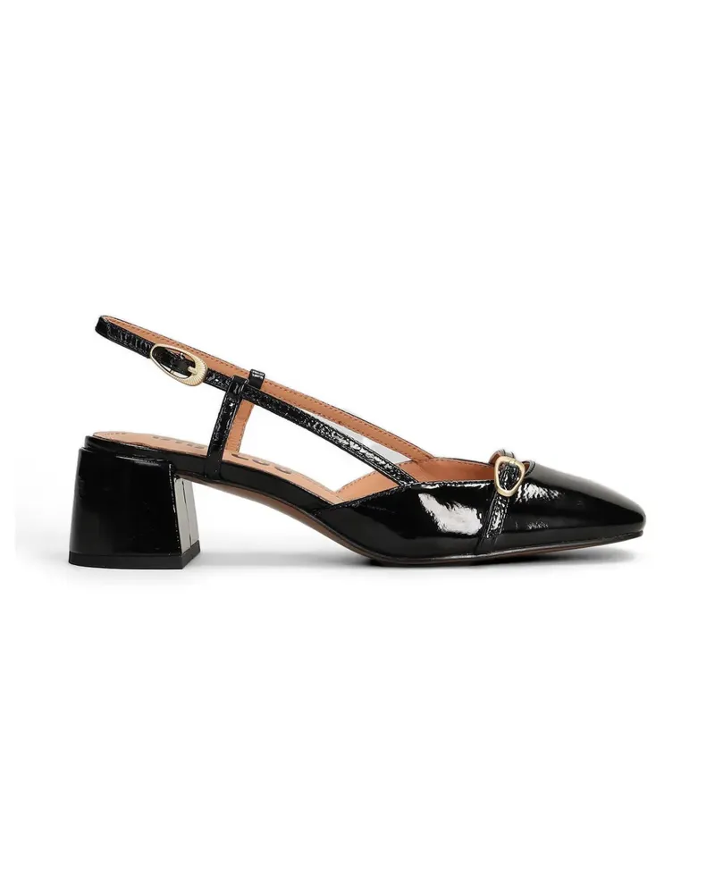 Bibi Lou Patty patent-finish slingback pumps - Schwarz Schwarz