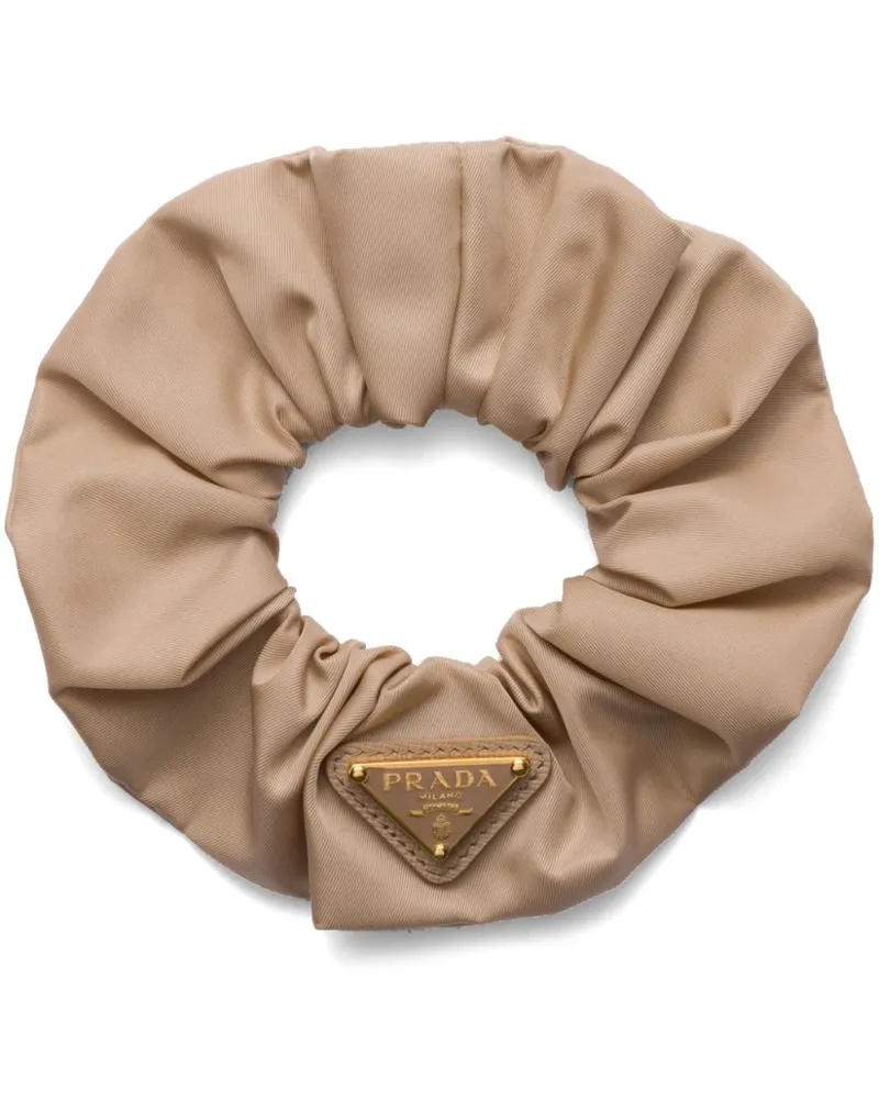 Prada Re-Nylon Haargummi mit Triangel-Logo - Braun Braun