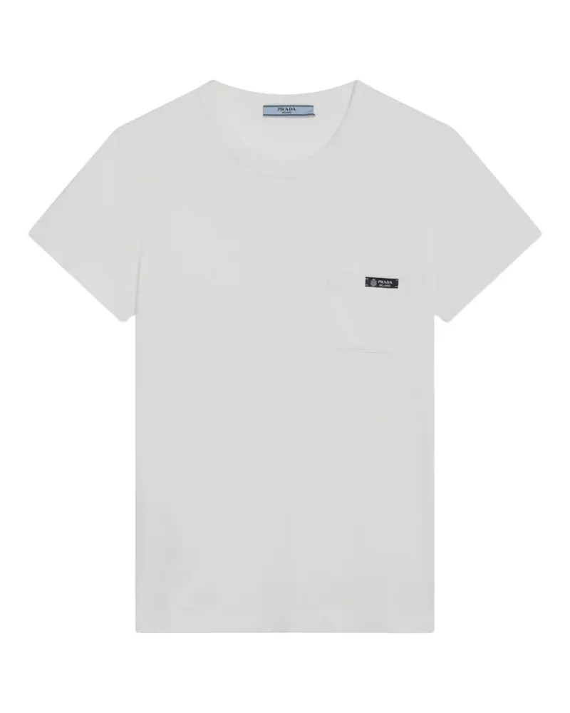 Prada logo-patch pocket T-shirt - Weiß Weiß