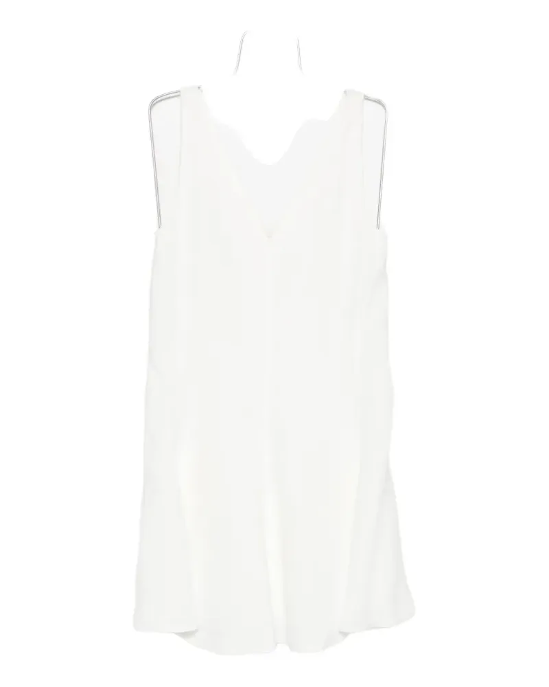 Brunello Cucinelli V-neck mini dress - Weiß Weiß