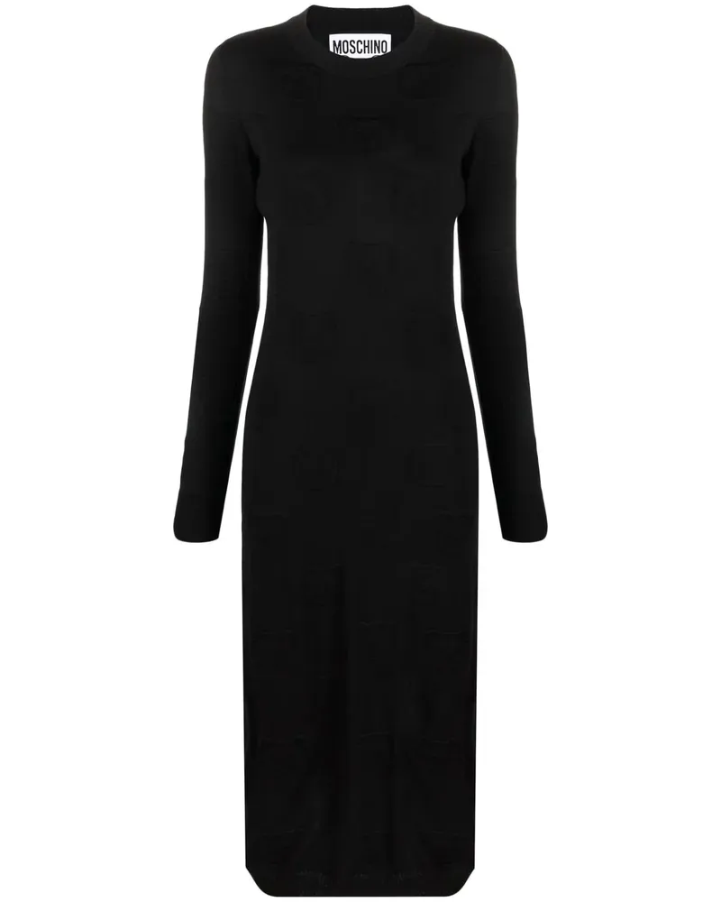 Moschino Schmales Midikleid - Schwarz Schwarz