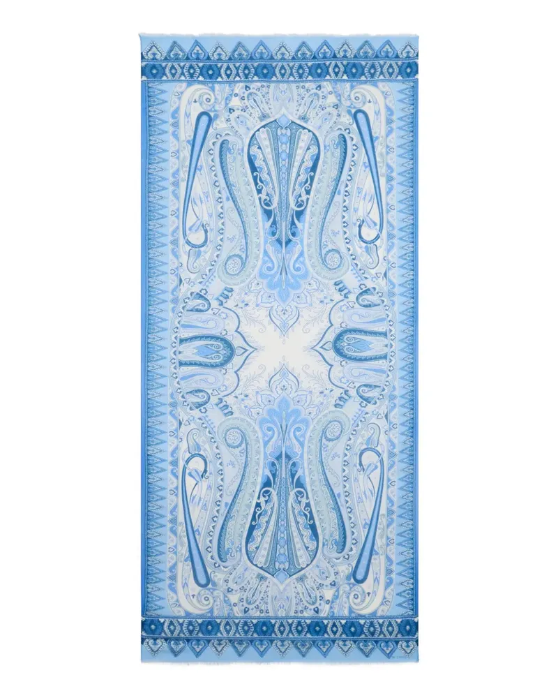 Etro Schal mit Paisleymuster - Blau Blau