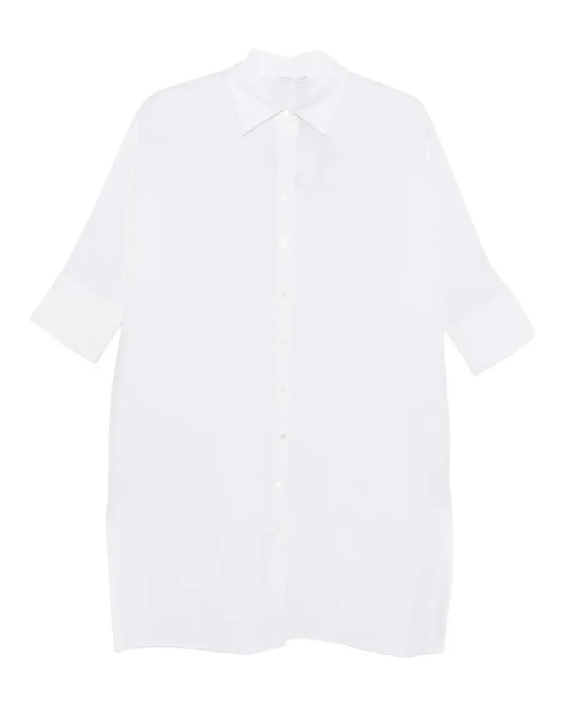 CENERE GB buttoned short-sleeve midi dress - Weiß Weiß