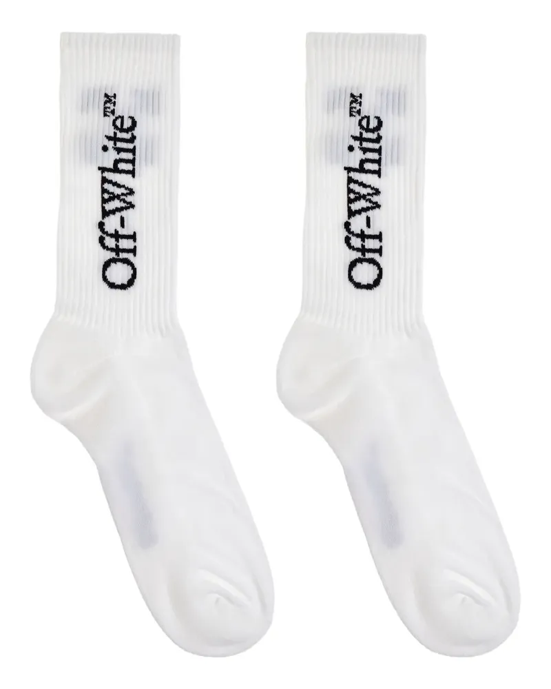 OFF-WHITE logo-embroidered cotton socks - Weiß Weiß