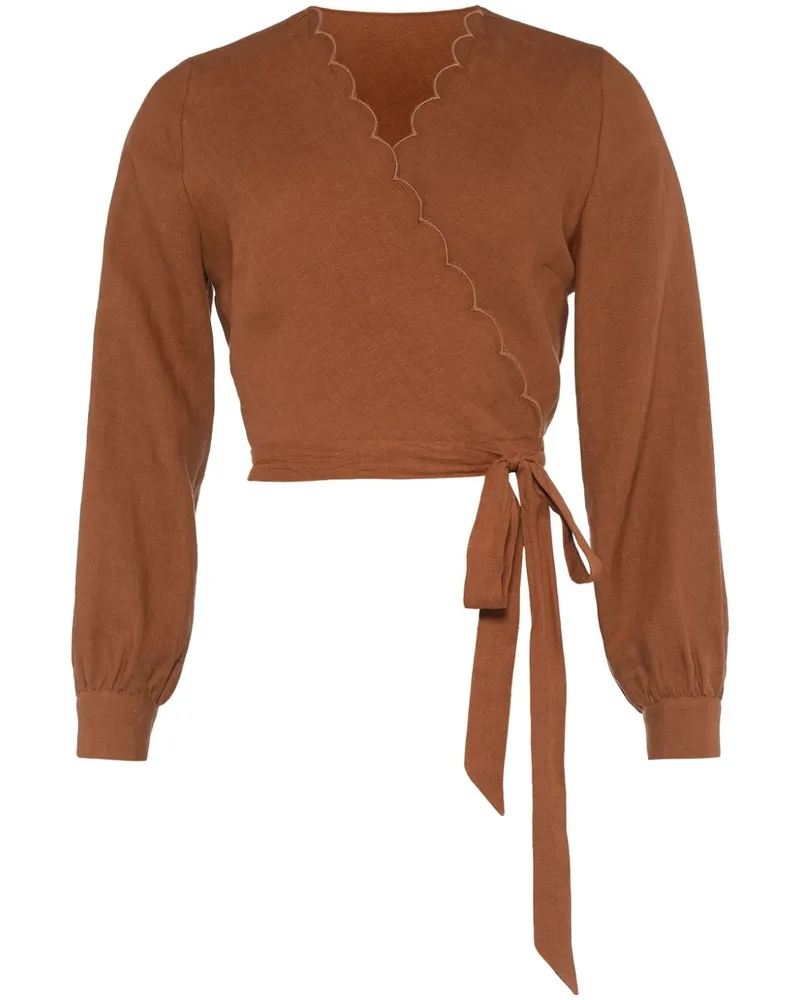 Eres Joli Cropped-Leinenoberteil - Braun Braun