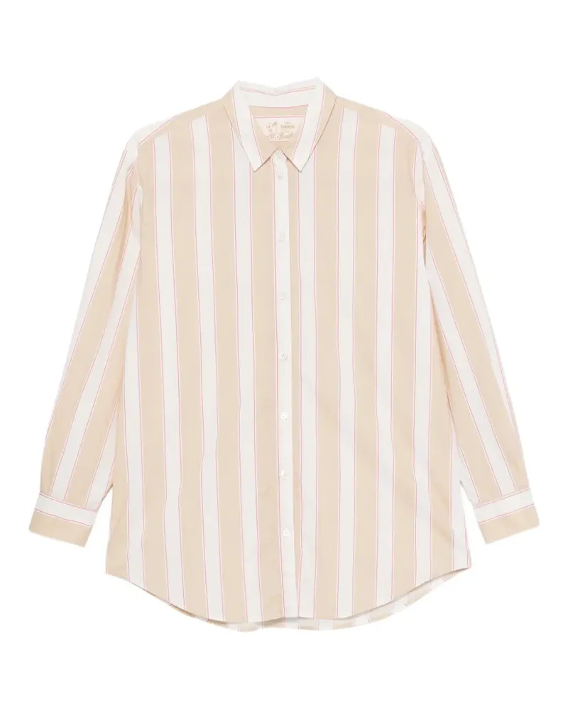 MC2 Saint Barth striped embroidered shirt - Nude Nude
