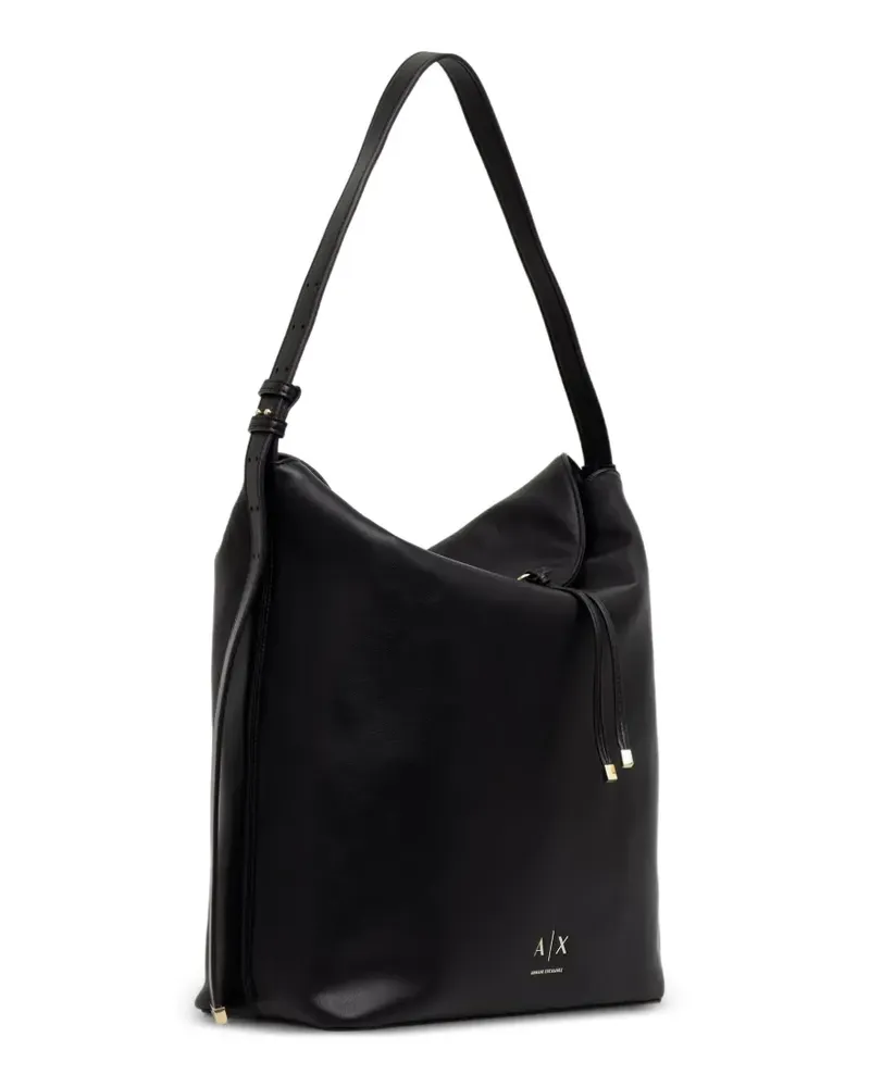 Armani Exchange Beuteltasche mit Logo-Print - Schwarz Schwarz