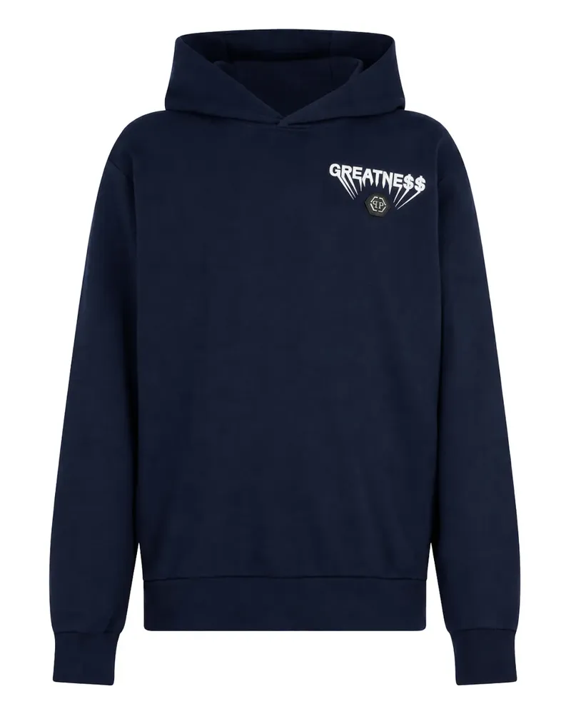 Philipp Plein fleece hoodie Greatness - Blau Blau