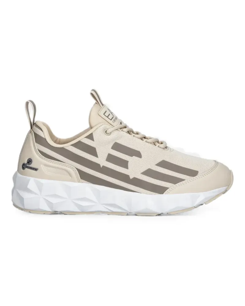 EA7 logo-print panelled sneakers - Nude Nude