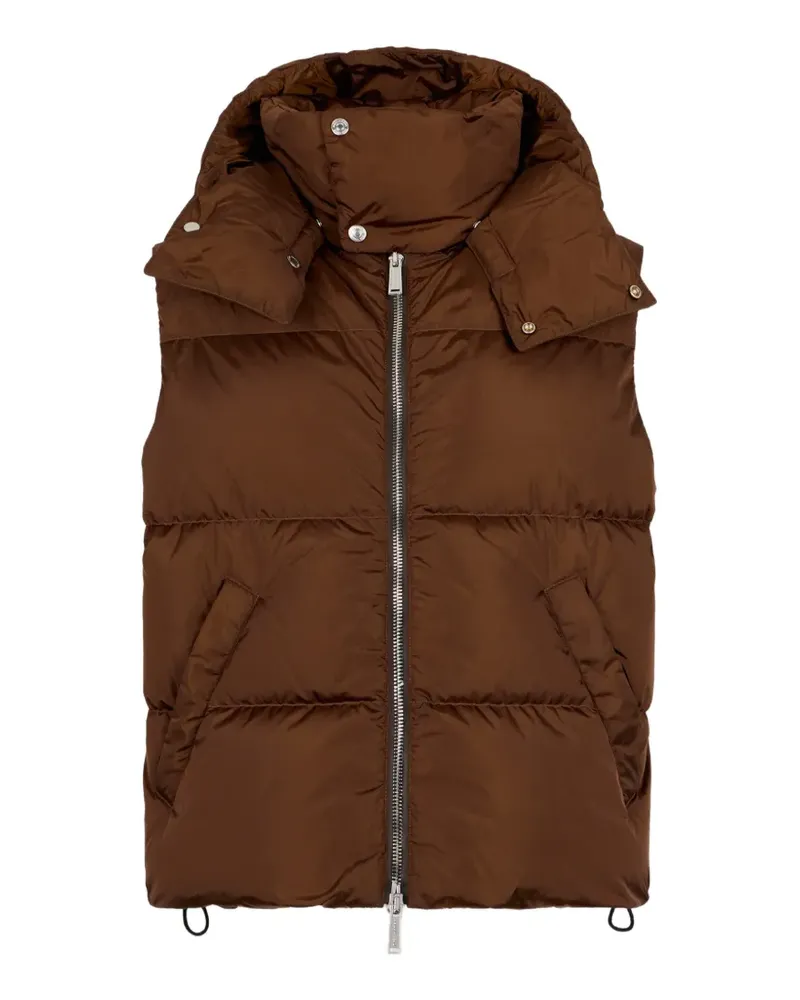 Dsquared2 Daunenweste mit Kapuze - Braun Braun