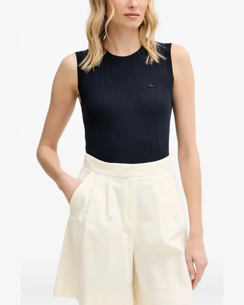 Lacoste logo-patch sleeveless sweater - Blau Blau
