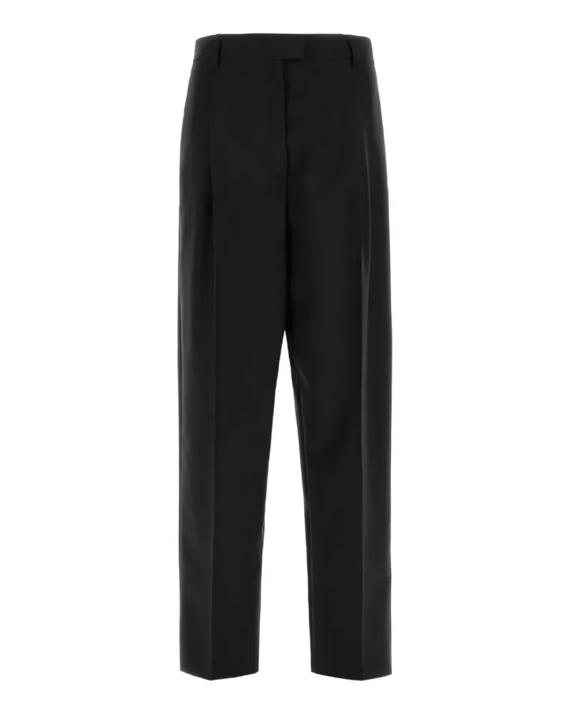 Prada Straight-Leg-Hose mit Falten - Schwarz Schwarz