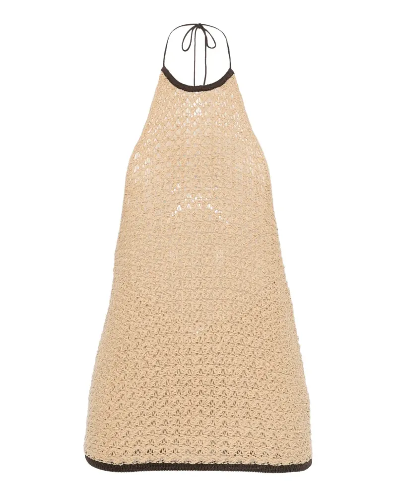 SIR crochet halterneck top - Nude Nude