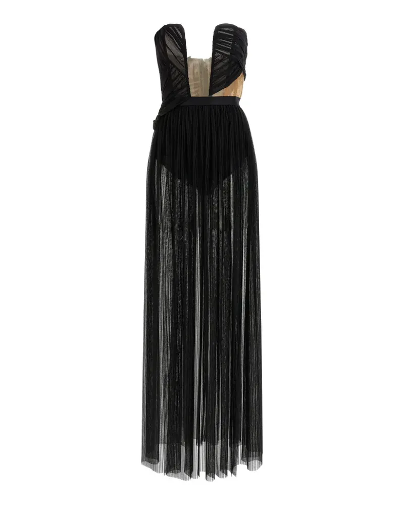 Nensi Dojaka Corsetto Draped Gown maxi dress - Schwarz Schwarz