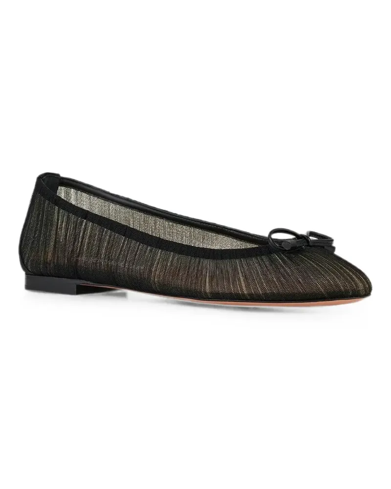 Aquazzura Voile bow-detail ballet flats - Schwarz Schwarz