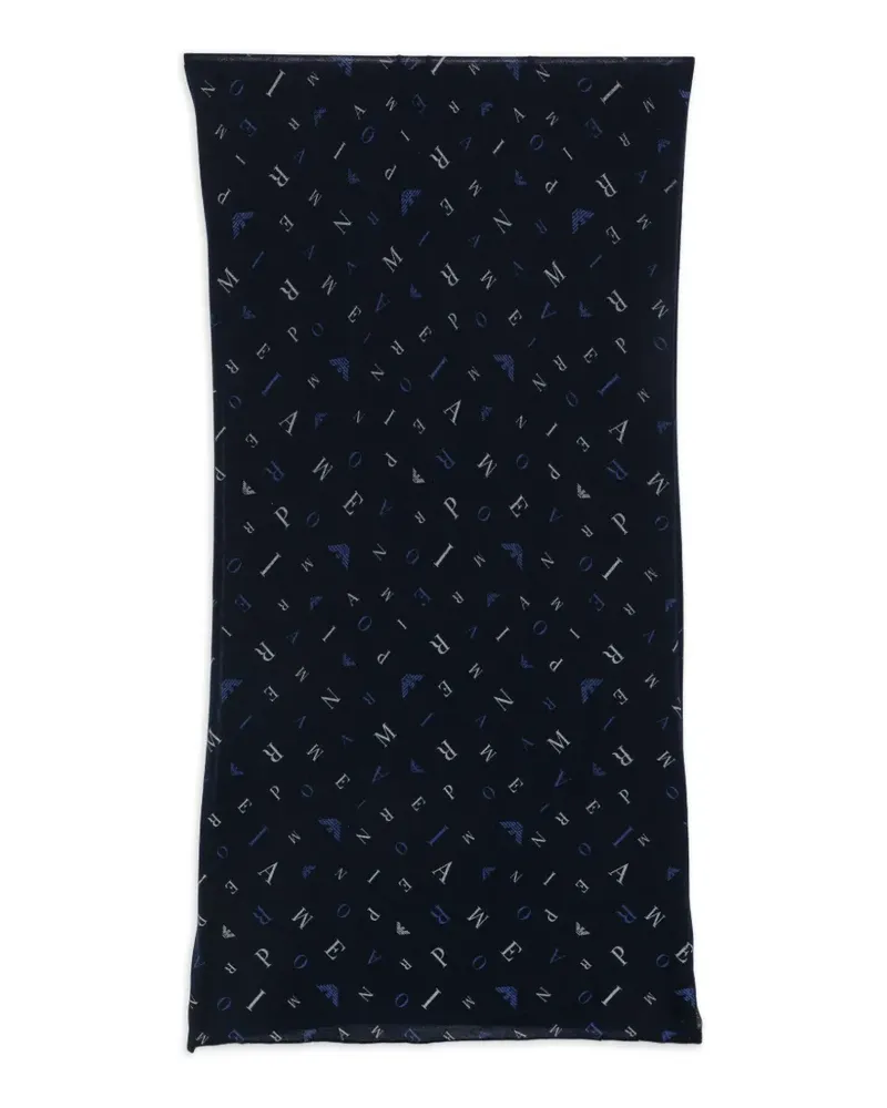 Emporio Armani logo-print scarf - Blau Blau
